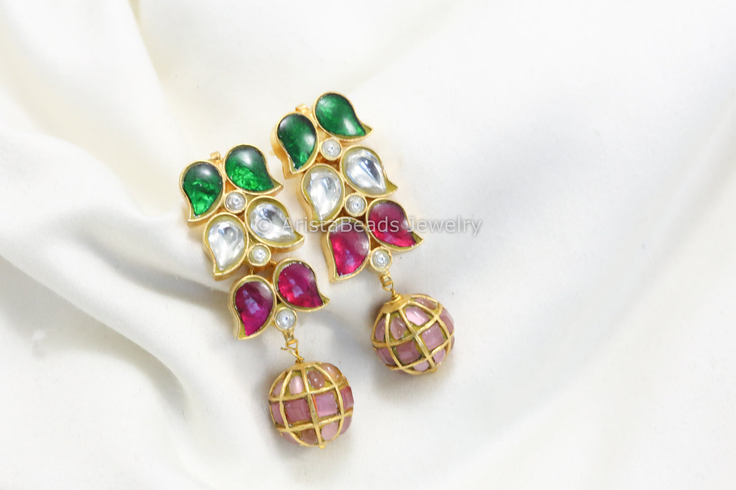 Jadau Kundan Earrings -Multi Color