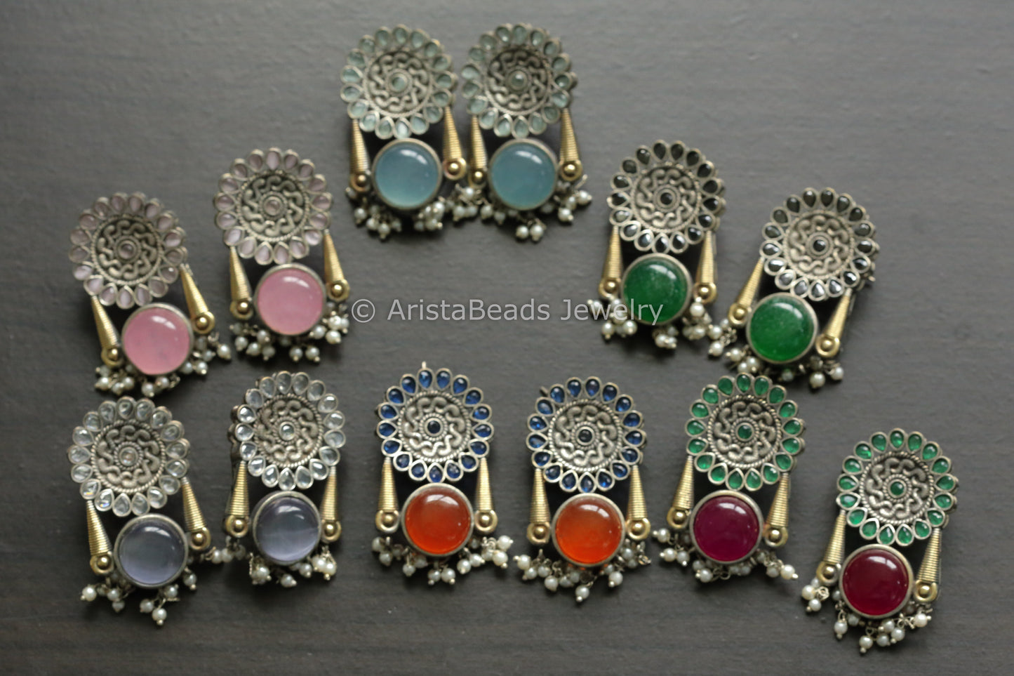 Monalisa and CZ Stone Earrings