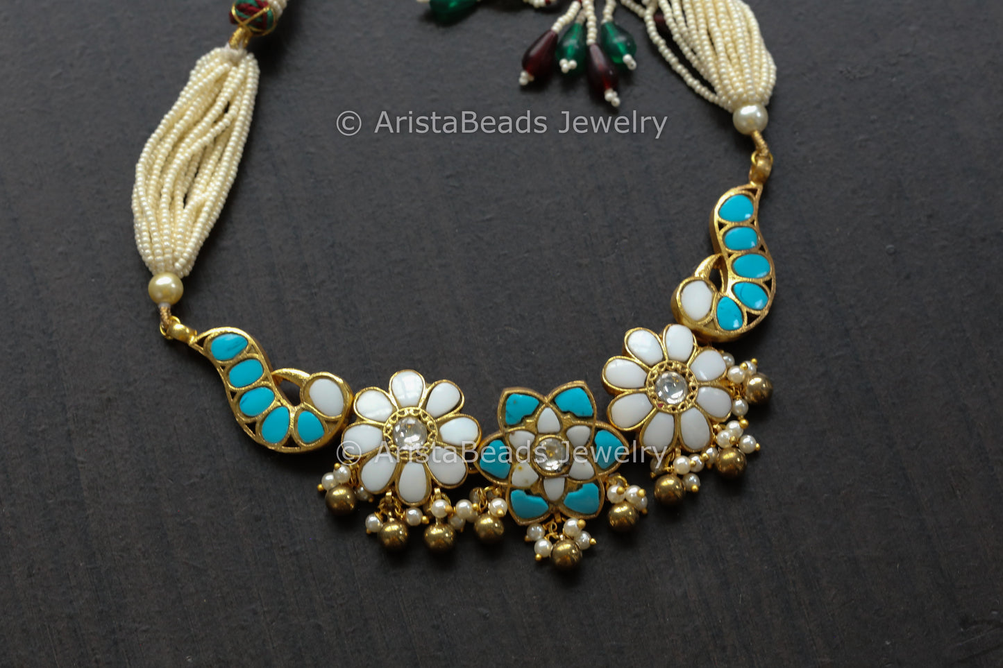 Jadau Kundan, Turquoise & Onyx Necklace