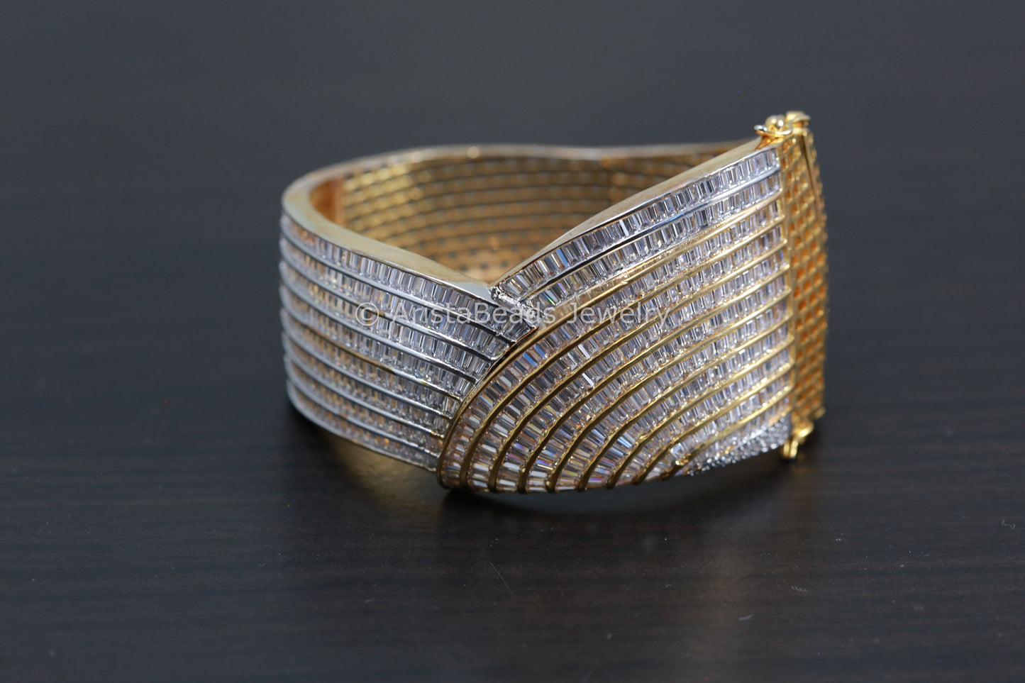 CZ Gold Bangle Bracelet