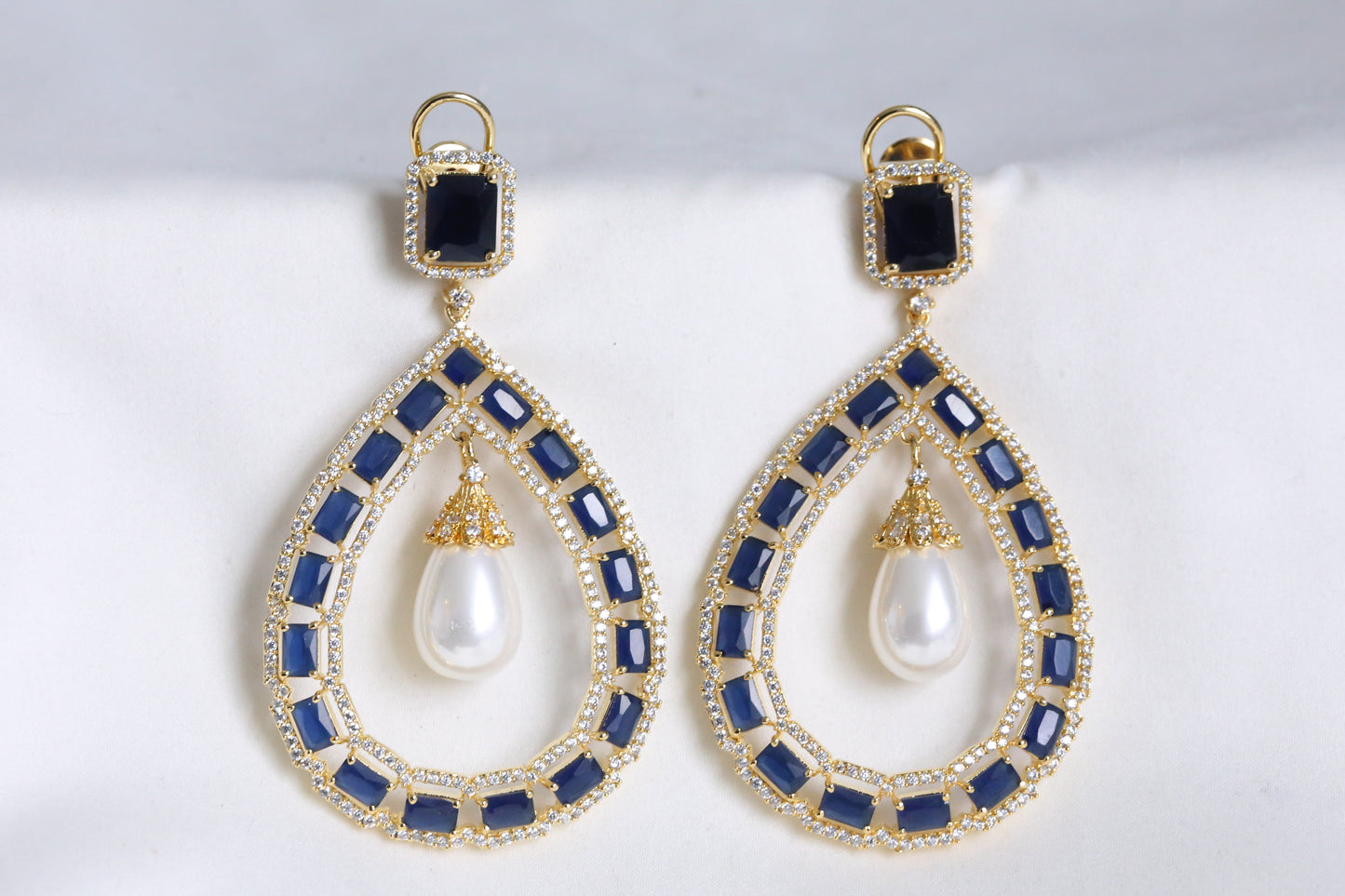 Blue Chandelier  Earrings