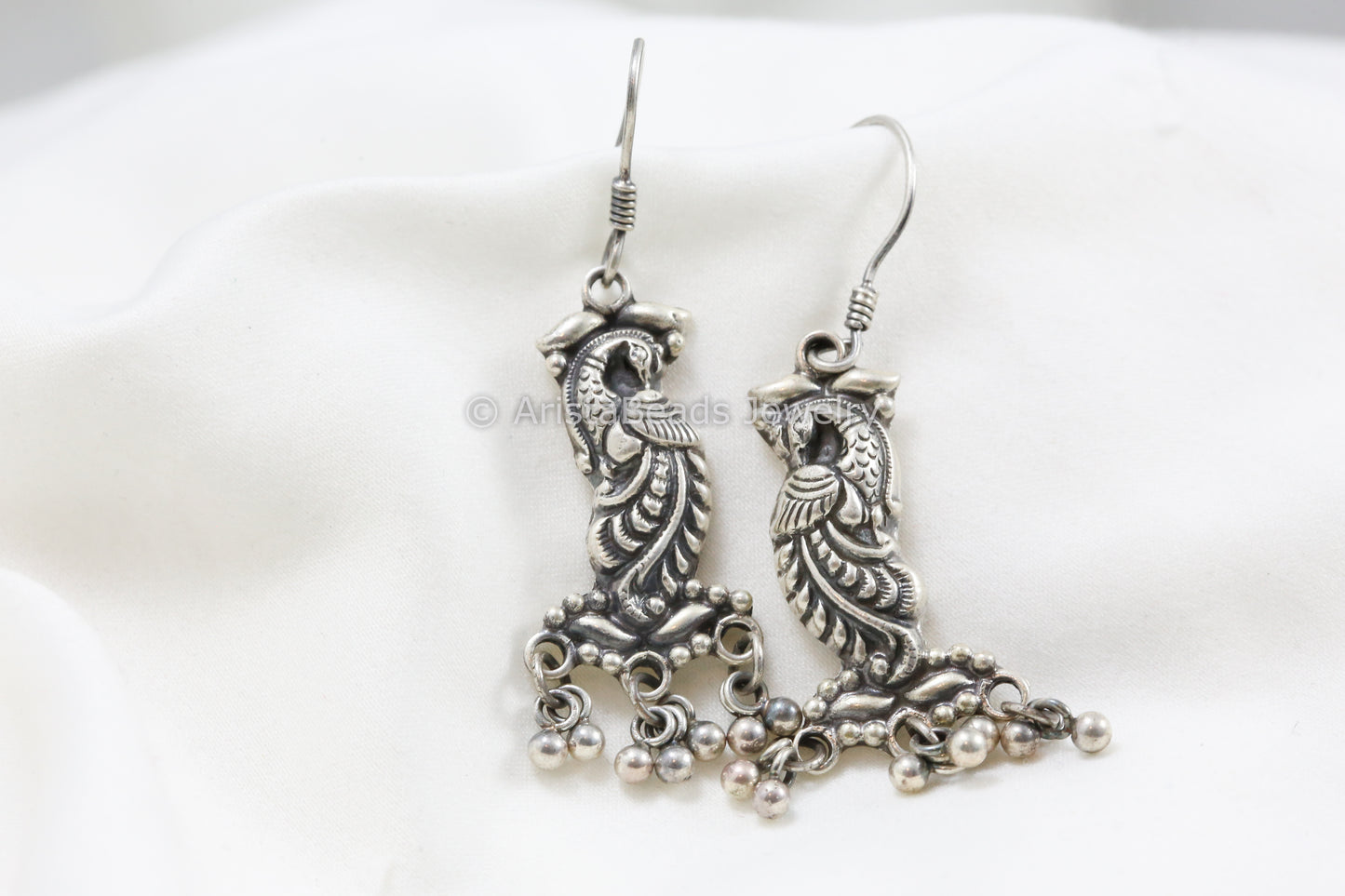 925 Sterling Silver Peacock Earrings