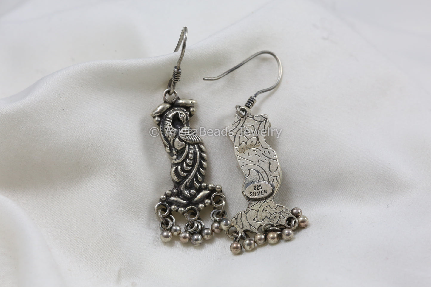 925 Sterling Silver Peacock Earrings