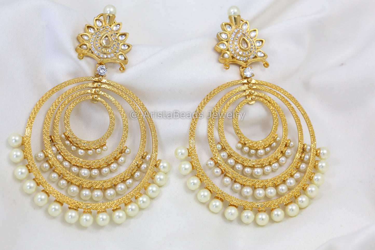 Extra Large Kundan Pearls Chandbaali
