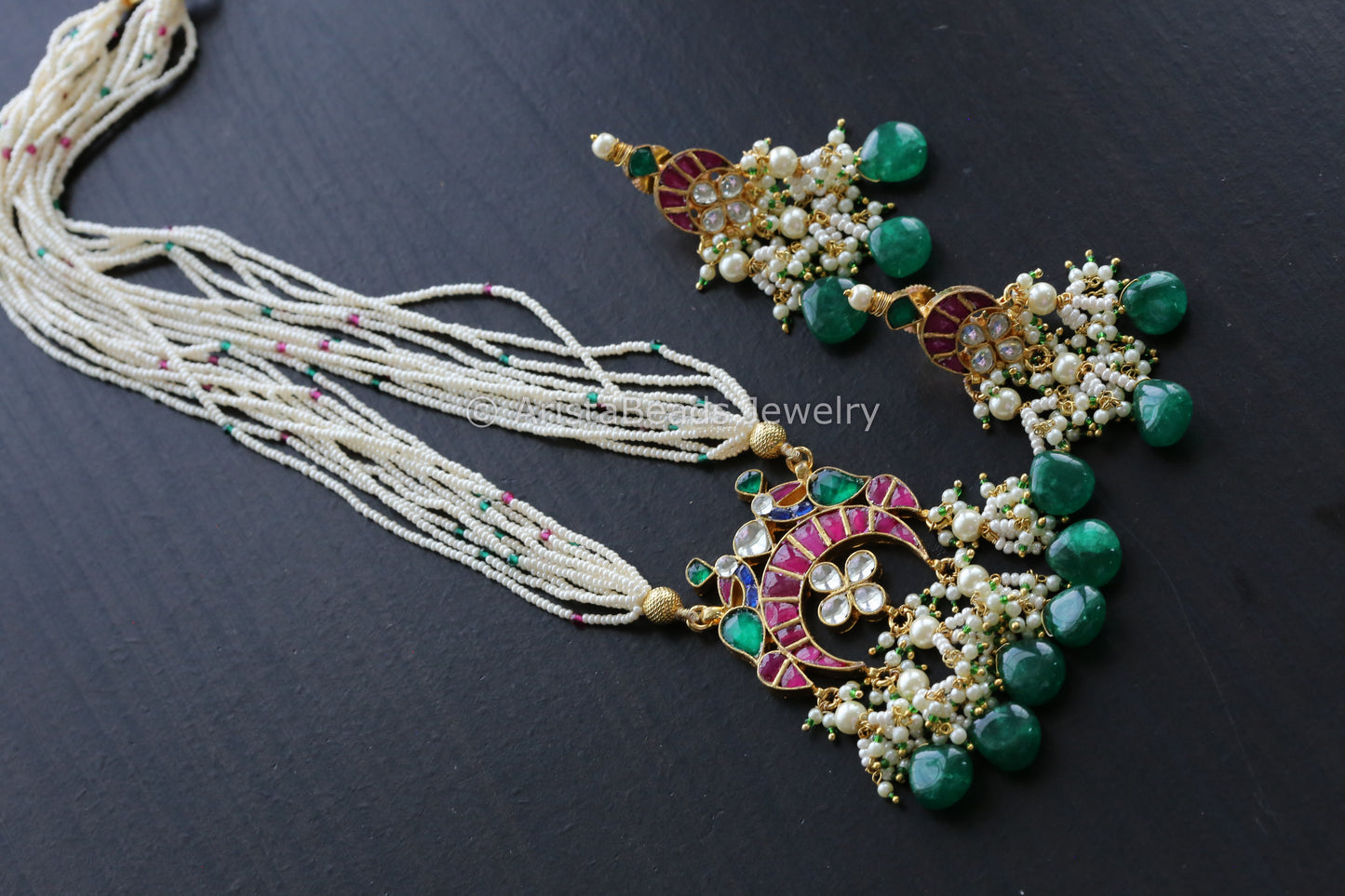 Pachi Kundan Peacock Necklace Set