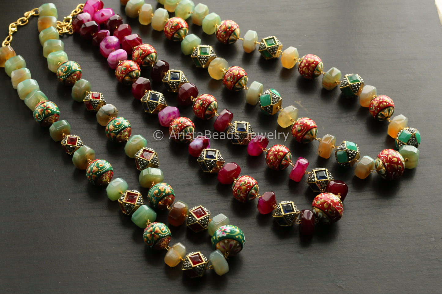 Tanjore Painting Beaded Necklace Mala Set