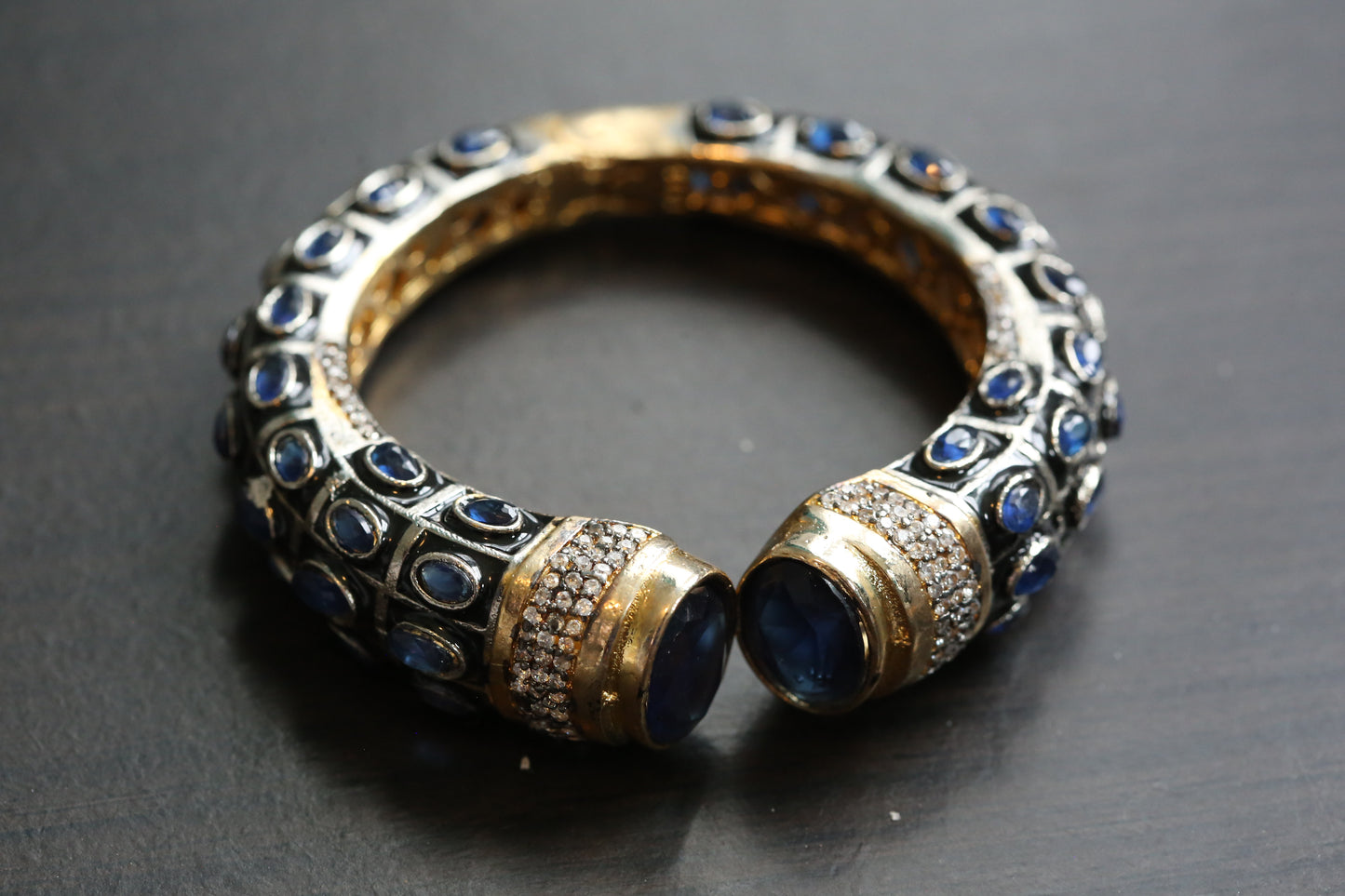 Victorian Blue CZ Bracelet (openable)