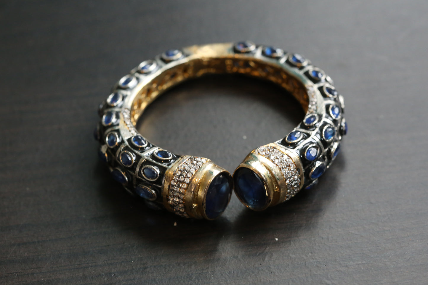 Victorian Blue CZ Bracelet (openable)