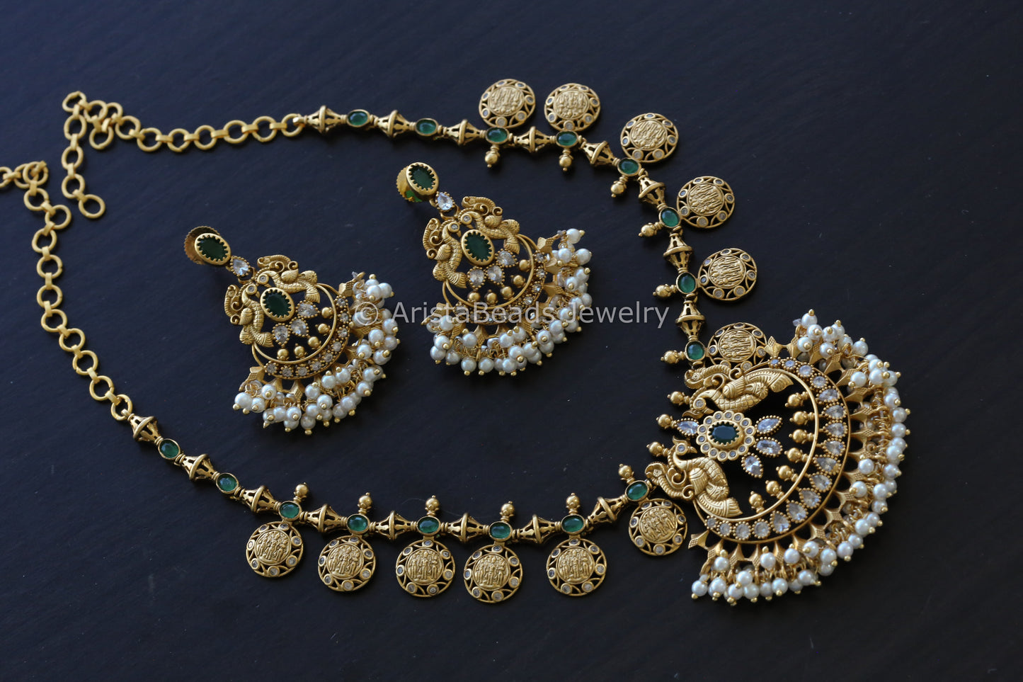 Antique Gold Coin Necklace Set