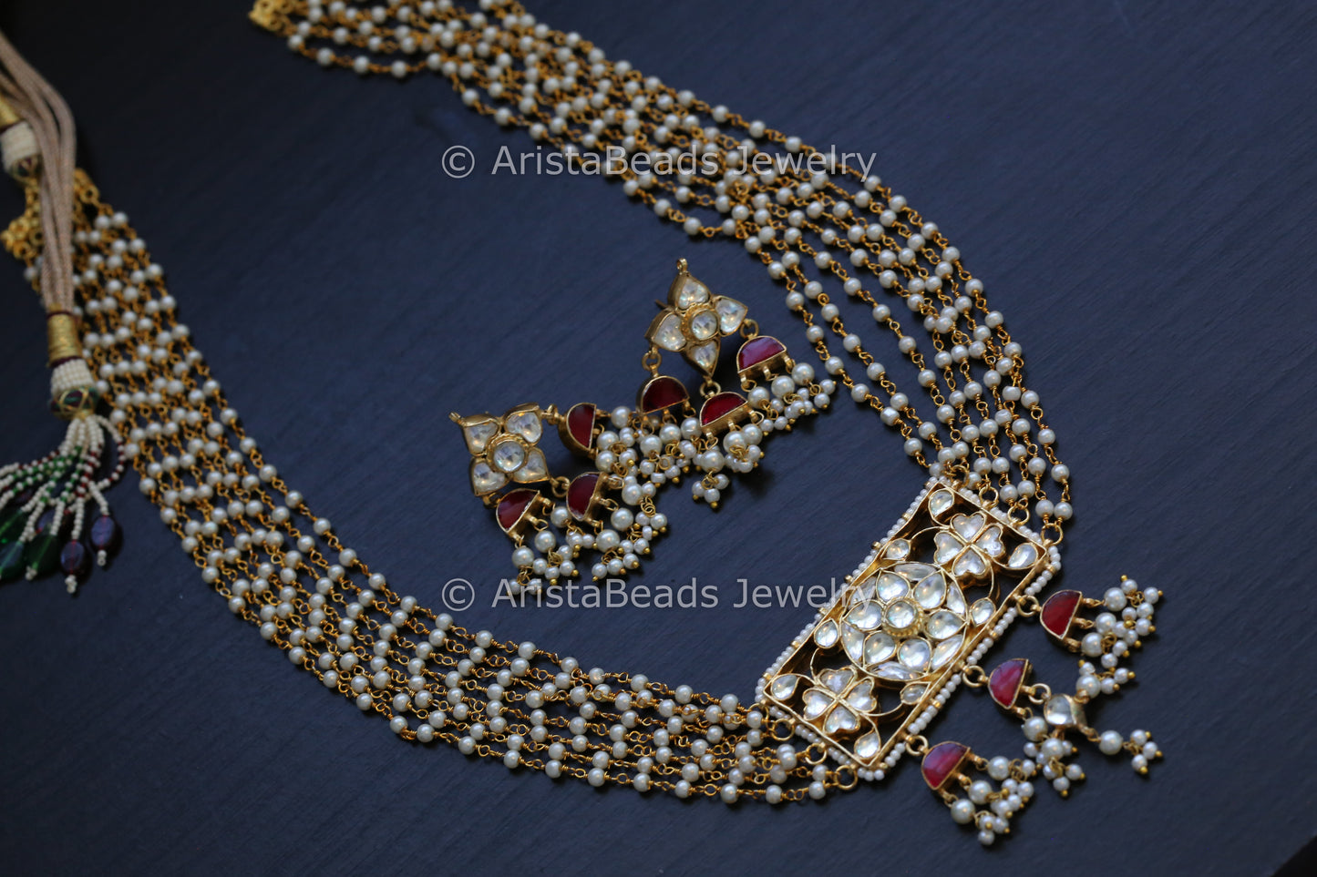 Handmade Pachi Kundan Necklace Set