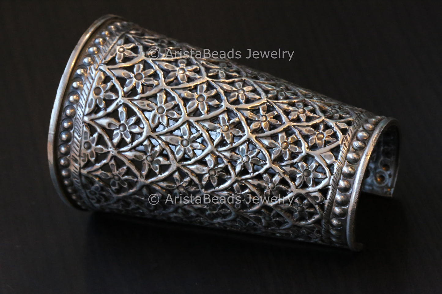 Extra Large Silver Look Wide Adjustable Cuff