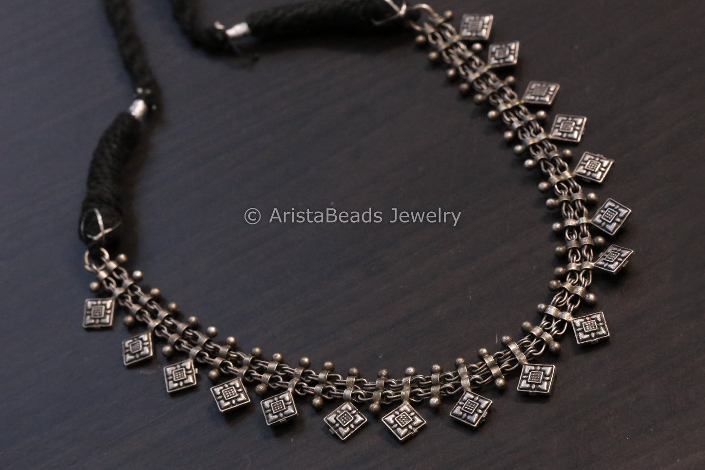 Silver Replica Oxidized Necklace - Style 1
