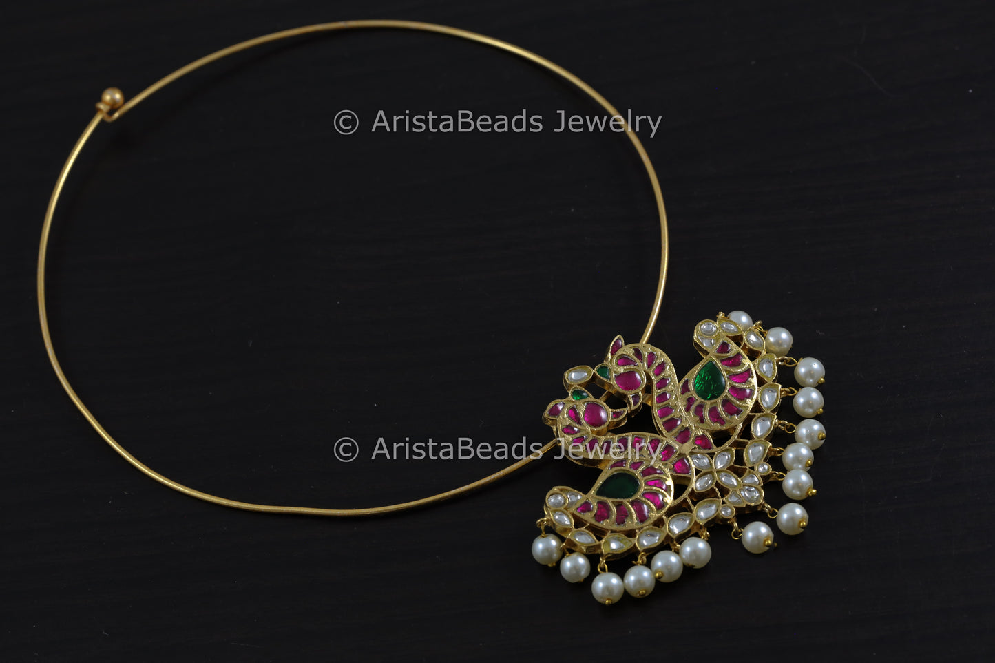 Handmade Jadau Swan Necklace Set