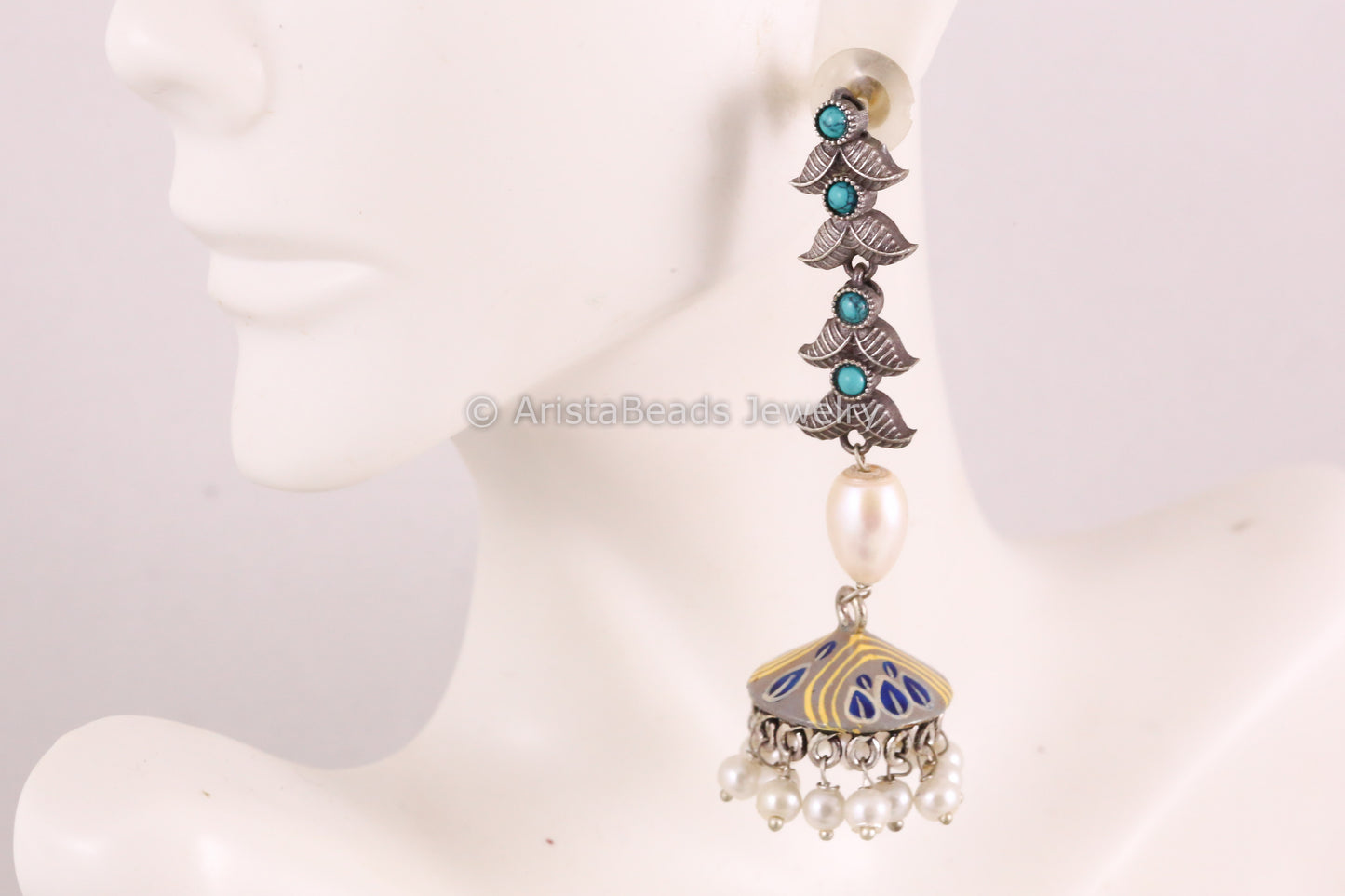 Enamel Jhumka Earrings  - Style 1
