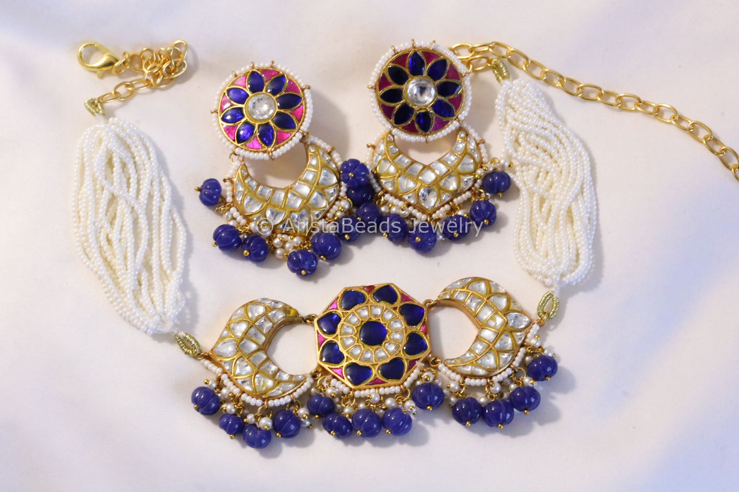 Handmade Tyaani Inspired Jadau Kundan Necklace Set