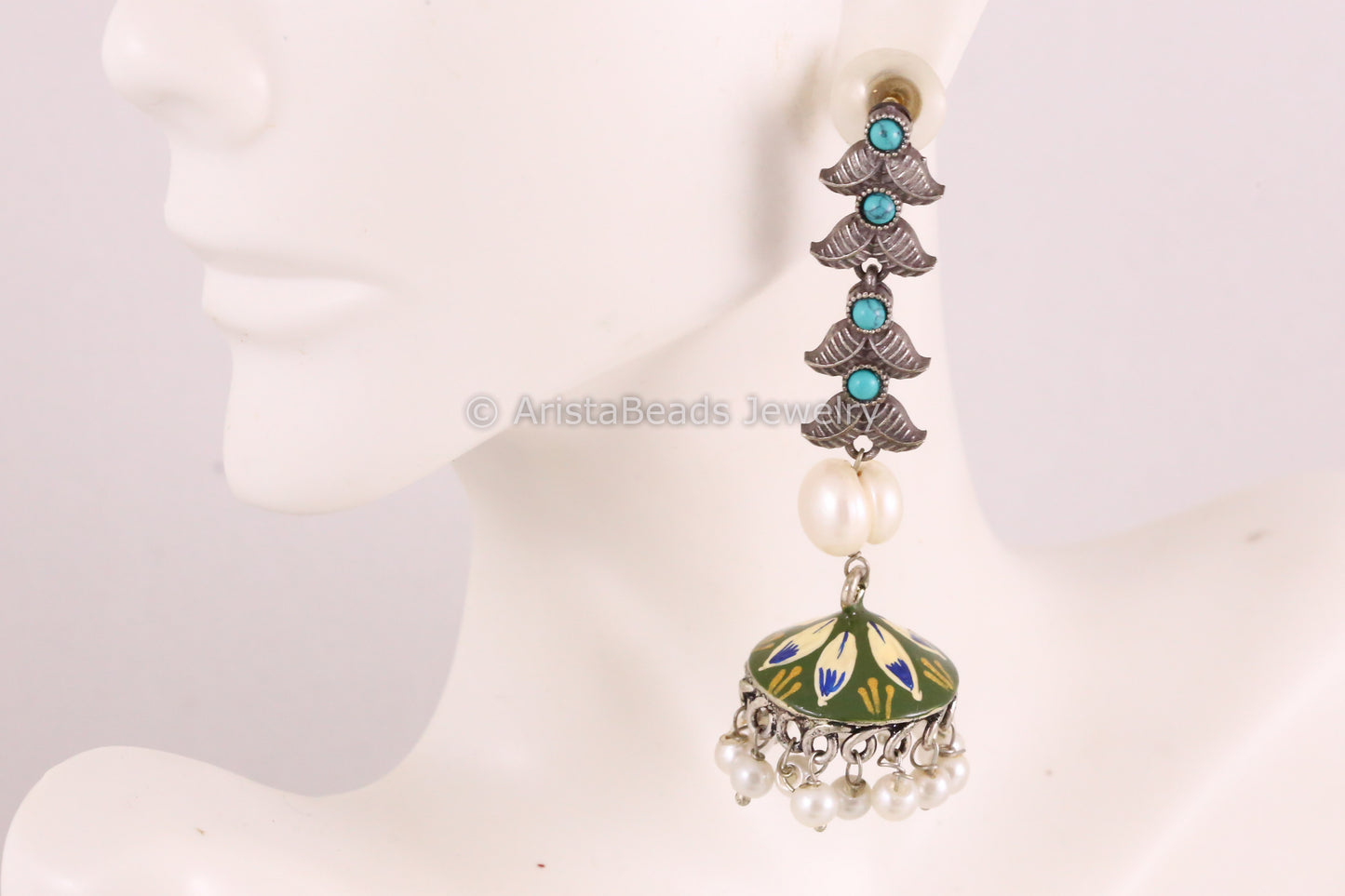 Enamel Jhumka Earrings  - Style 5