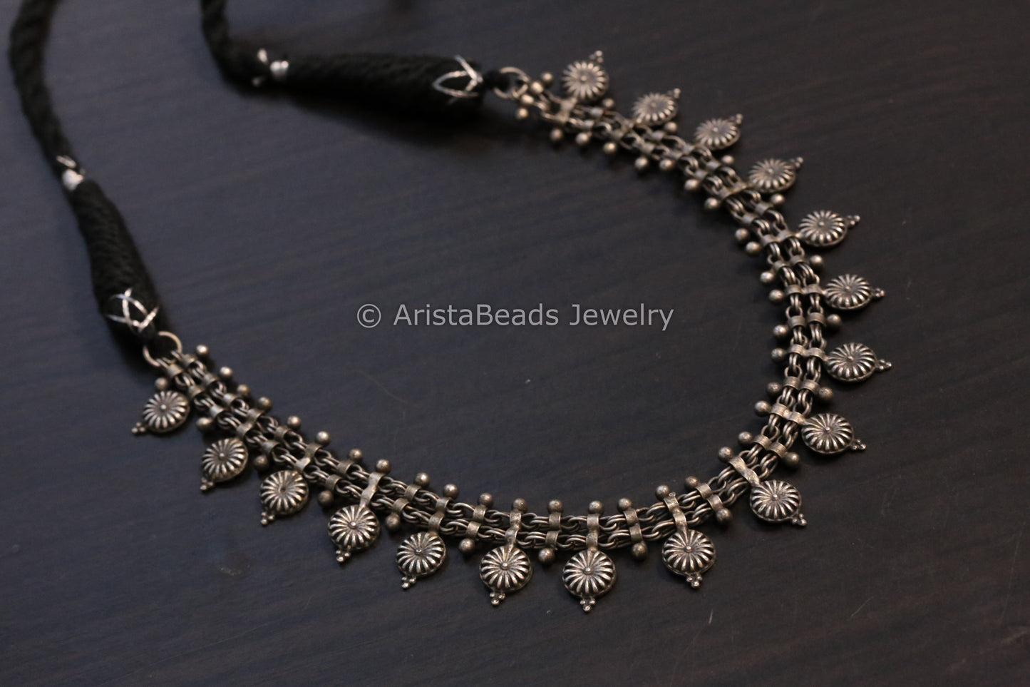 Silver Replica Oxidized Necklace - Style 4