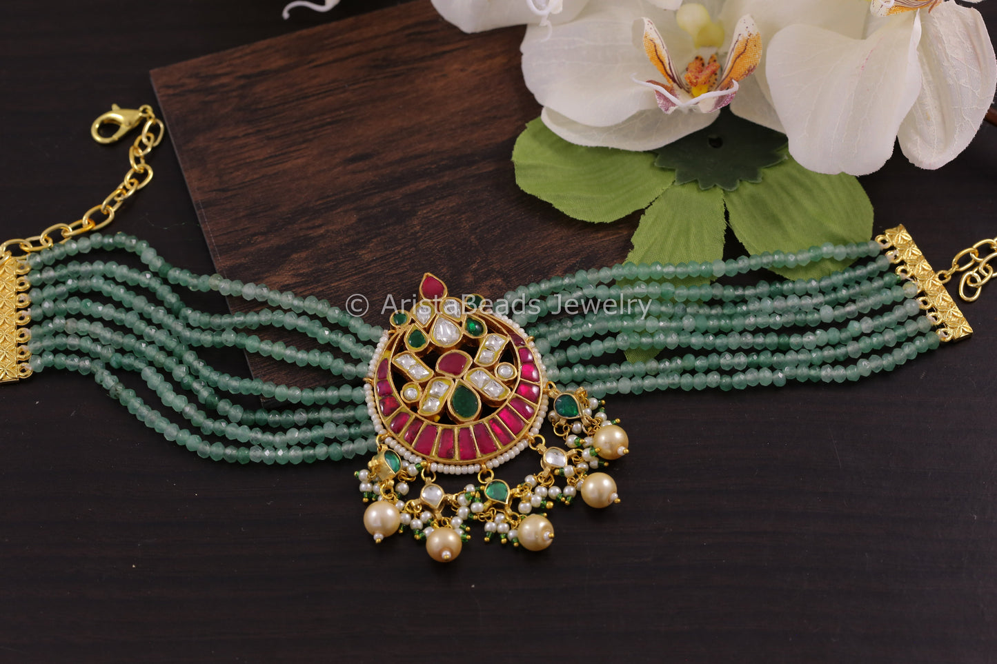 Handmade Jadau Kundan & Onyx Necklace