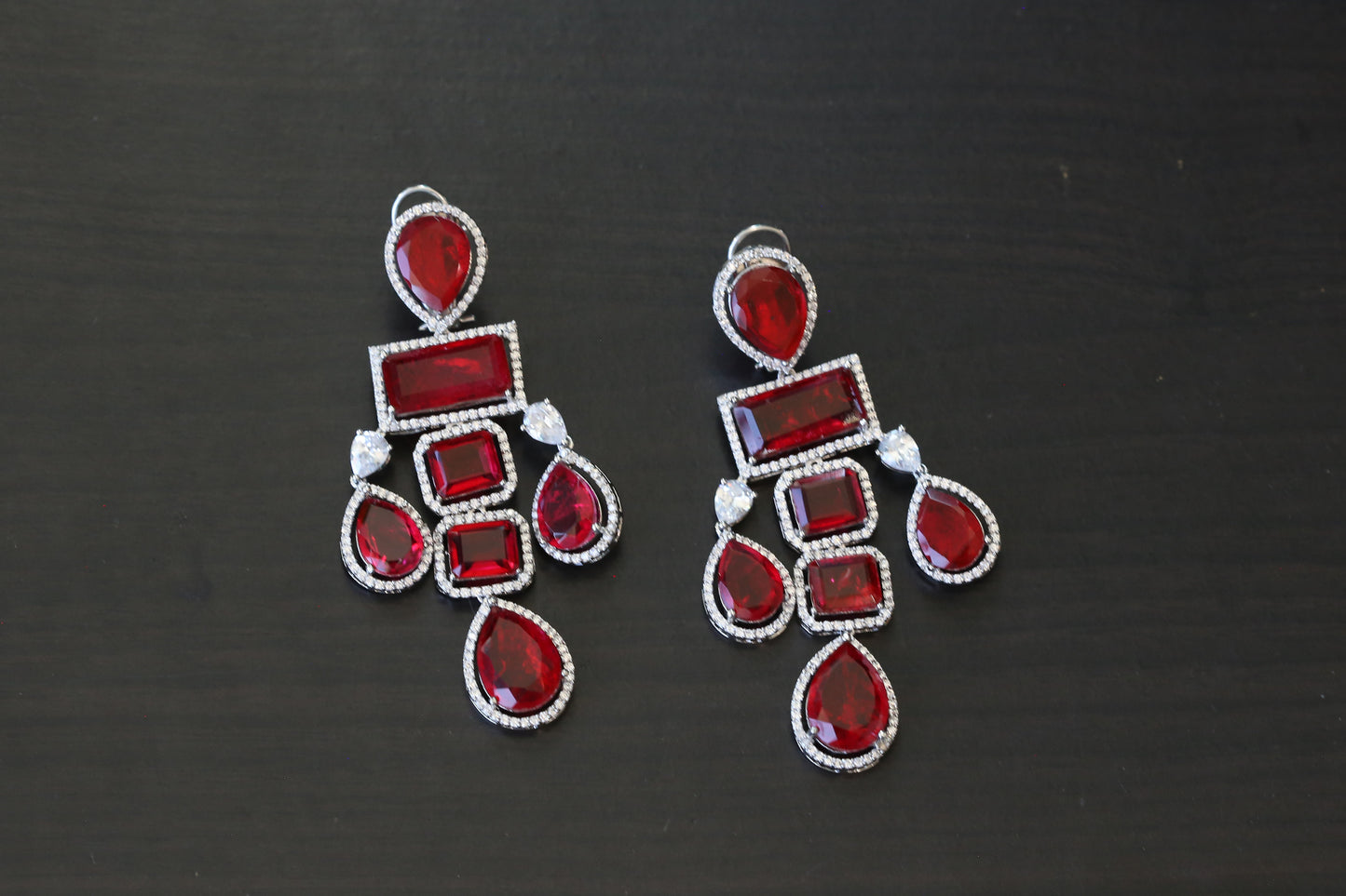 Large Premium Doublet Earrings - Red