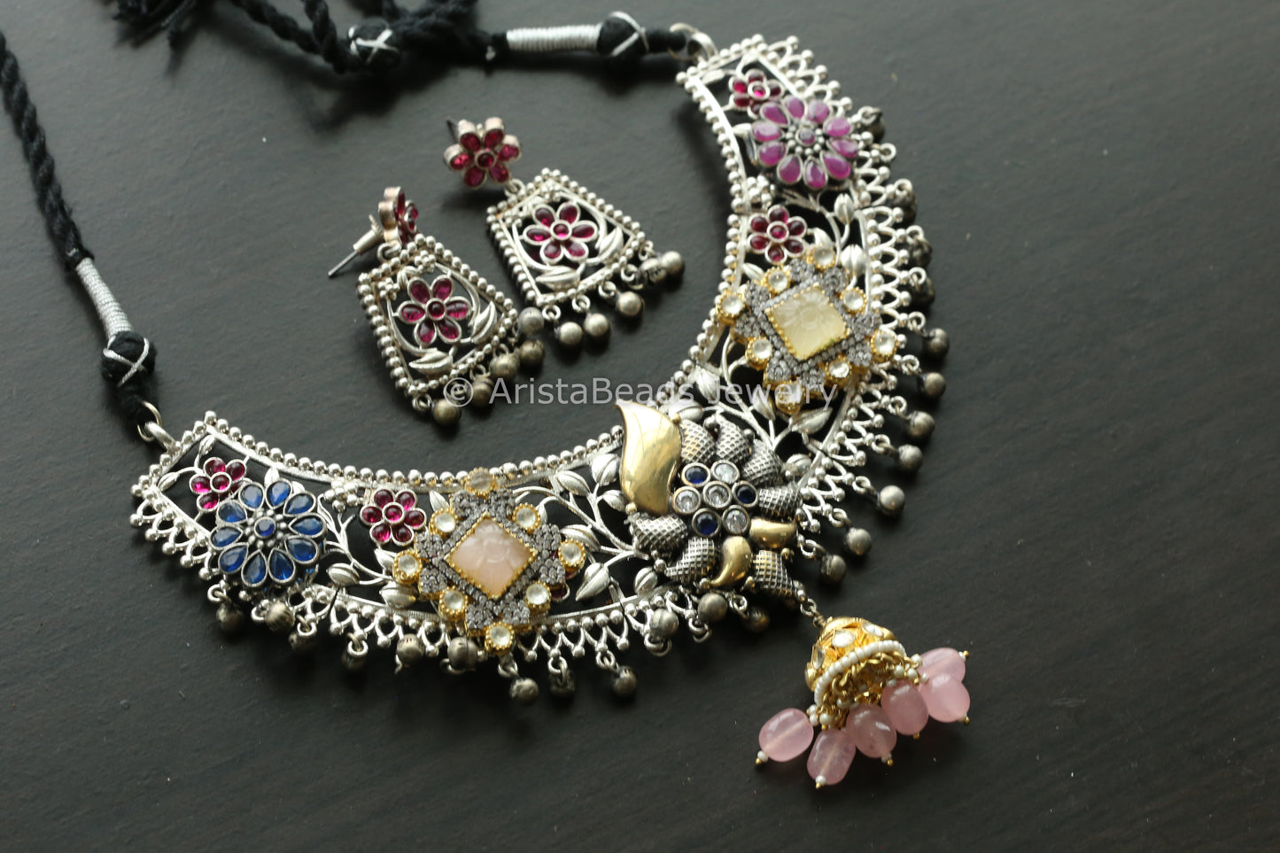 Kundan Fusion Necklace Set - Style 5