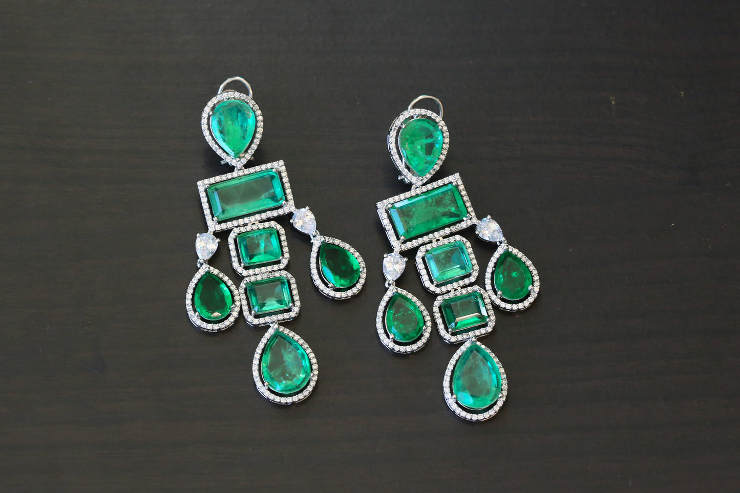 Large Premium Doublet Earrings - Emerald