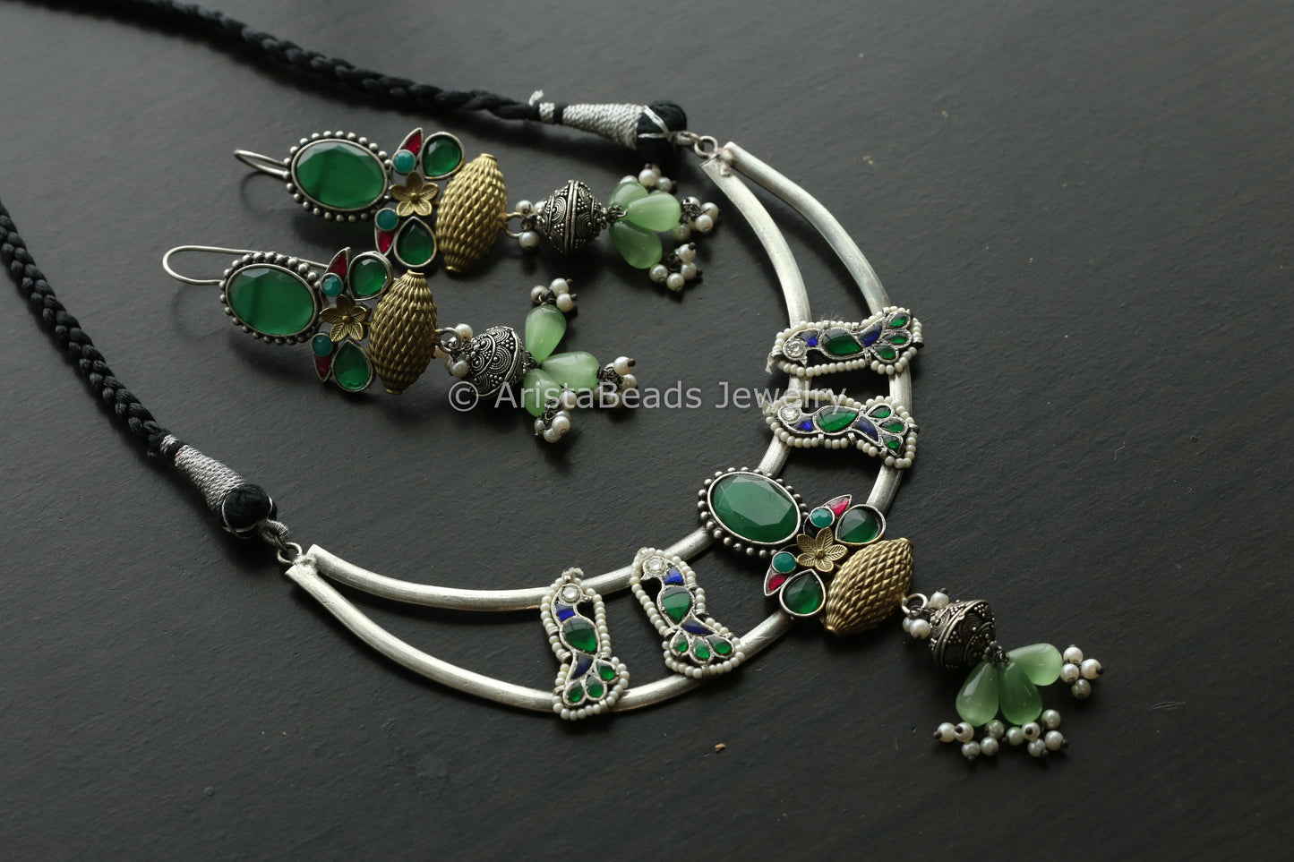 Kundan Hasli Necklace - Green