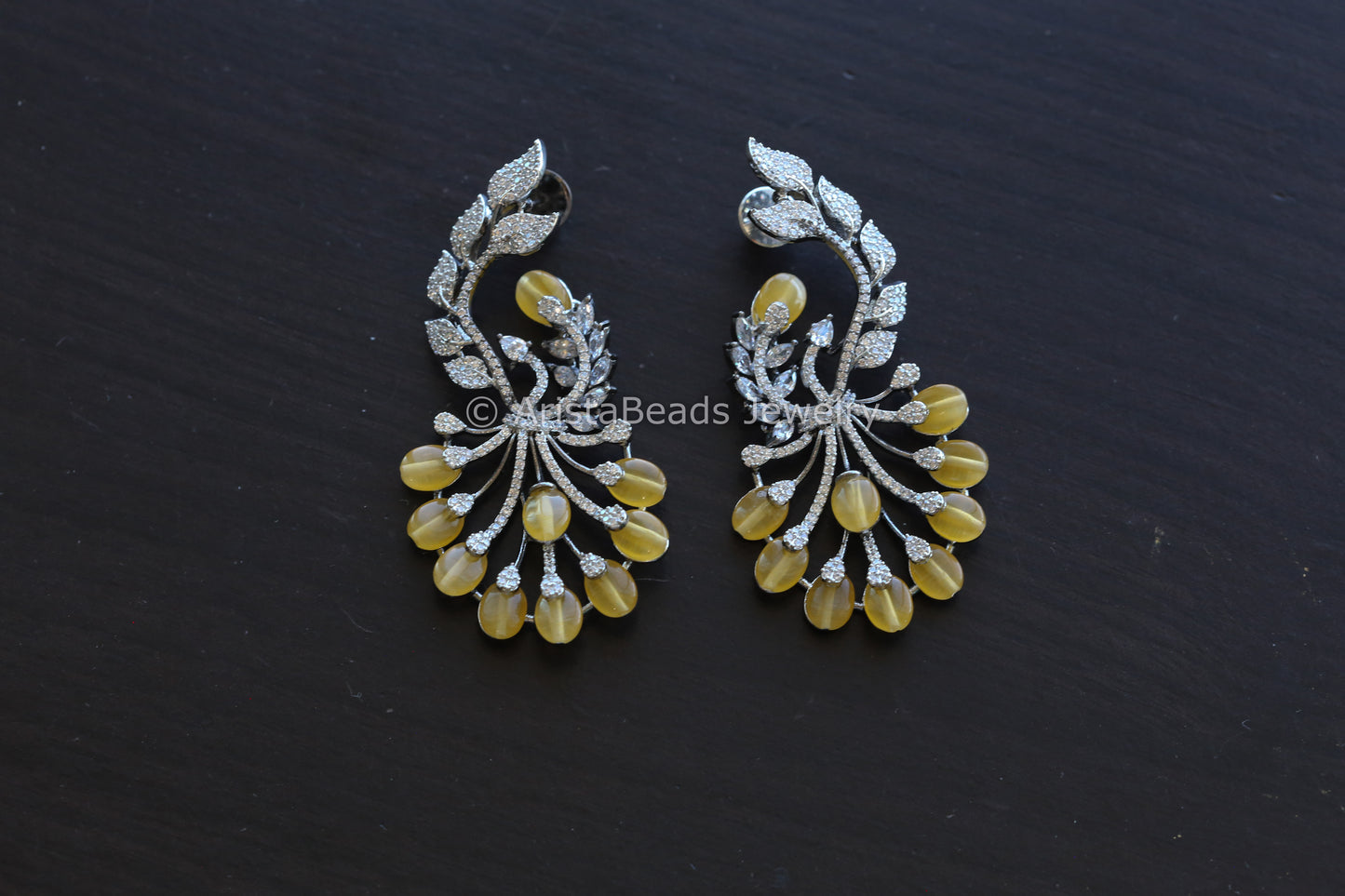Contemporary CZ  Earrings - Yellow