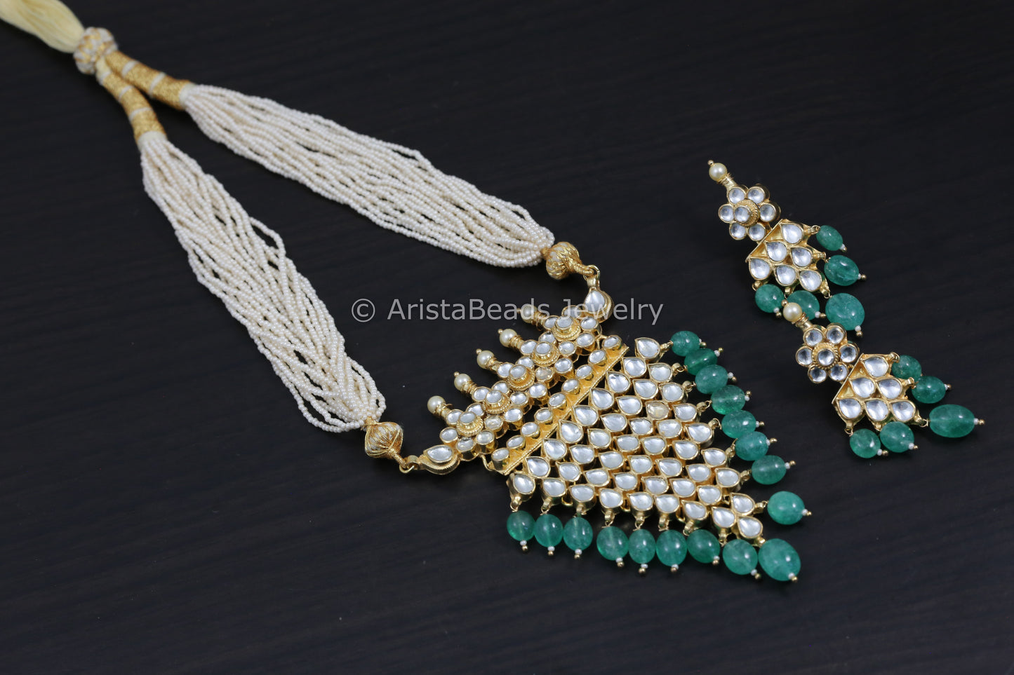 Emerald Jadtar Kundan Tanmani Necklace
