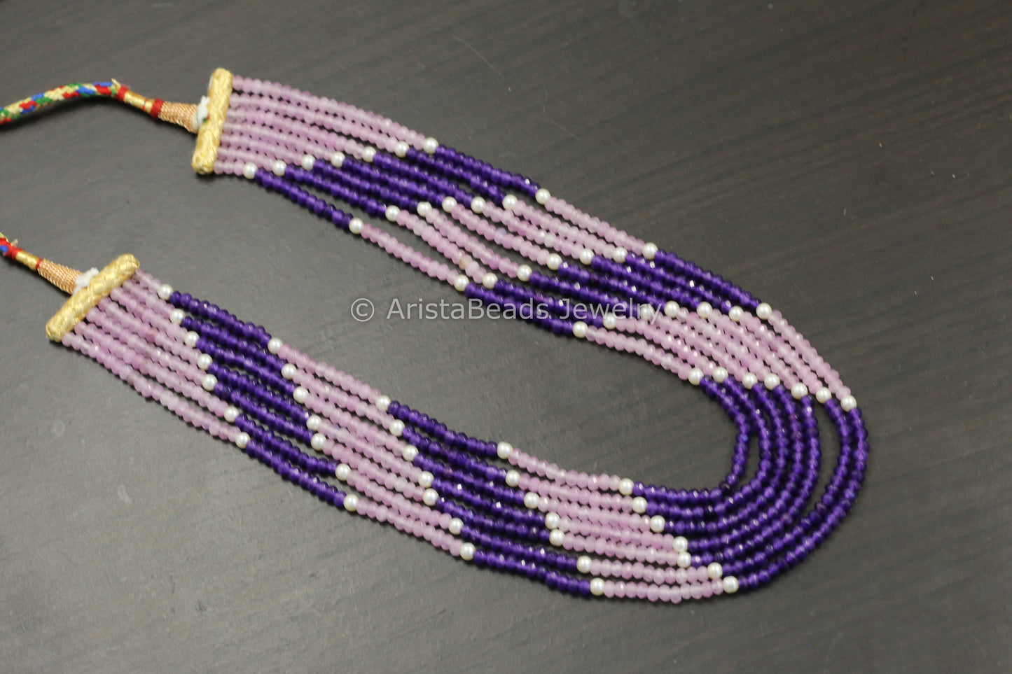 7 Strand Semiprecious Beads Necklace - Color 5