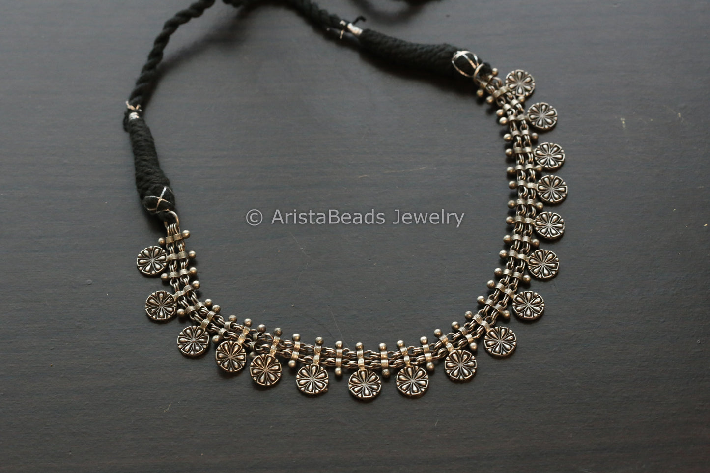Silver Replica Oxidized Necklace
