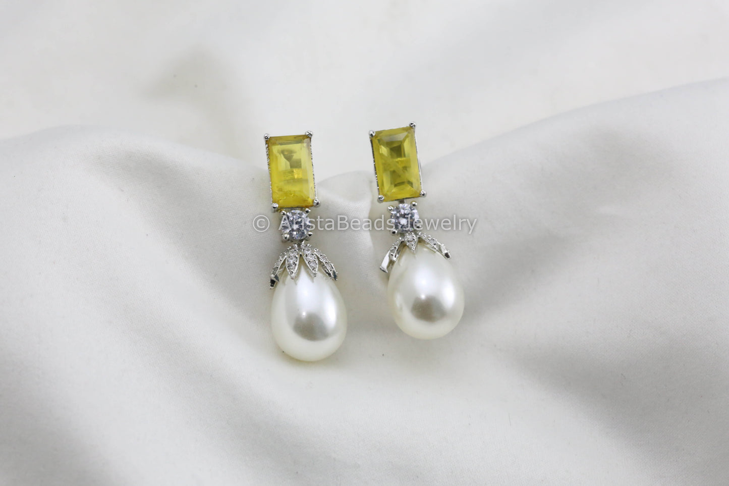 Dainty Doublet CZ & Pearls Earrings