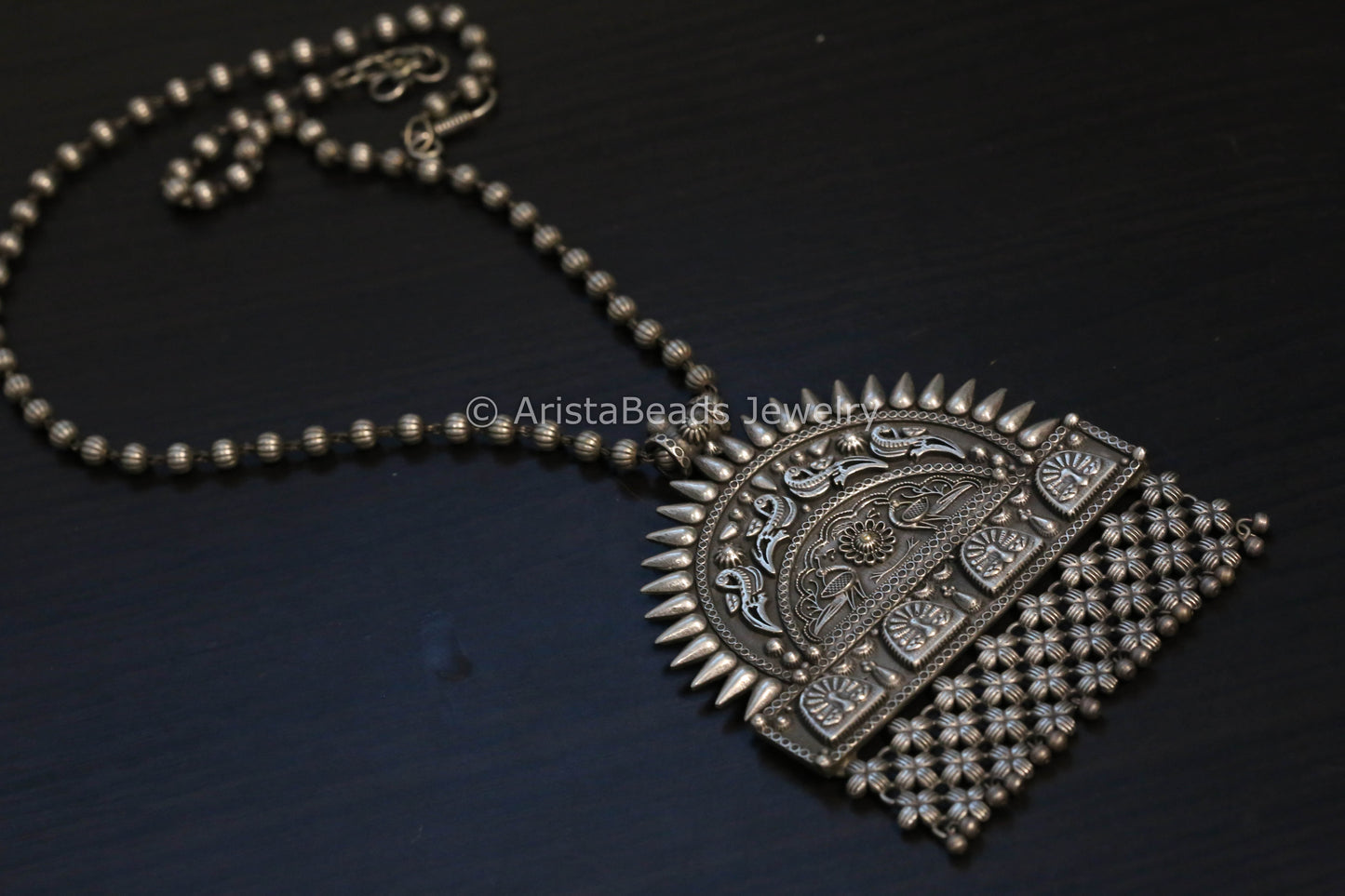 Silver Look Sun Pendant Necklace