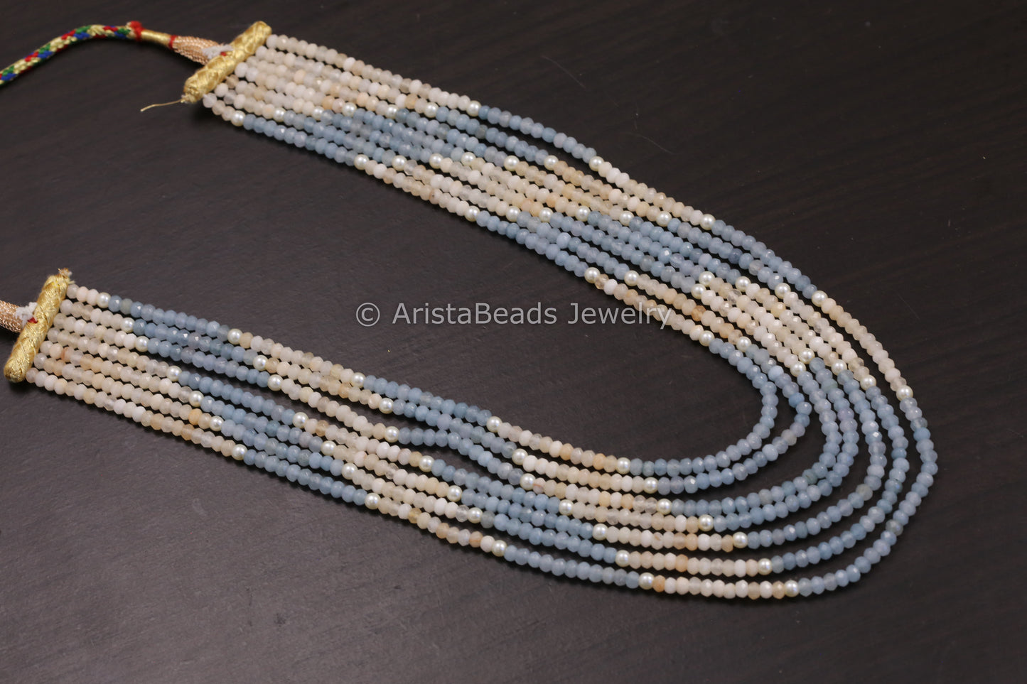 7 Strand Semiprecious Beads Necklace - Color 3