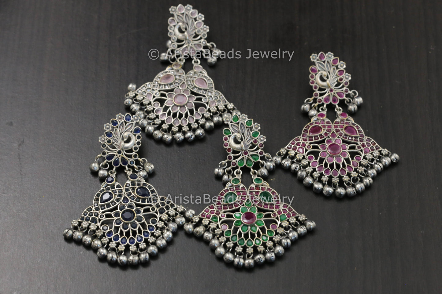 Silver Look CZ Earrings (Colors Available)